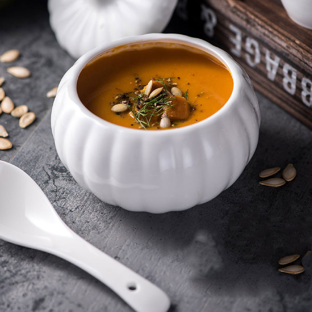Home Cooking Ideas - 1Set Pumpkin Steamed Bowl Ceramic Dinnerware