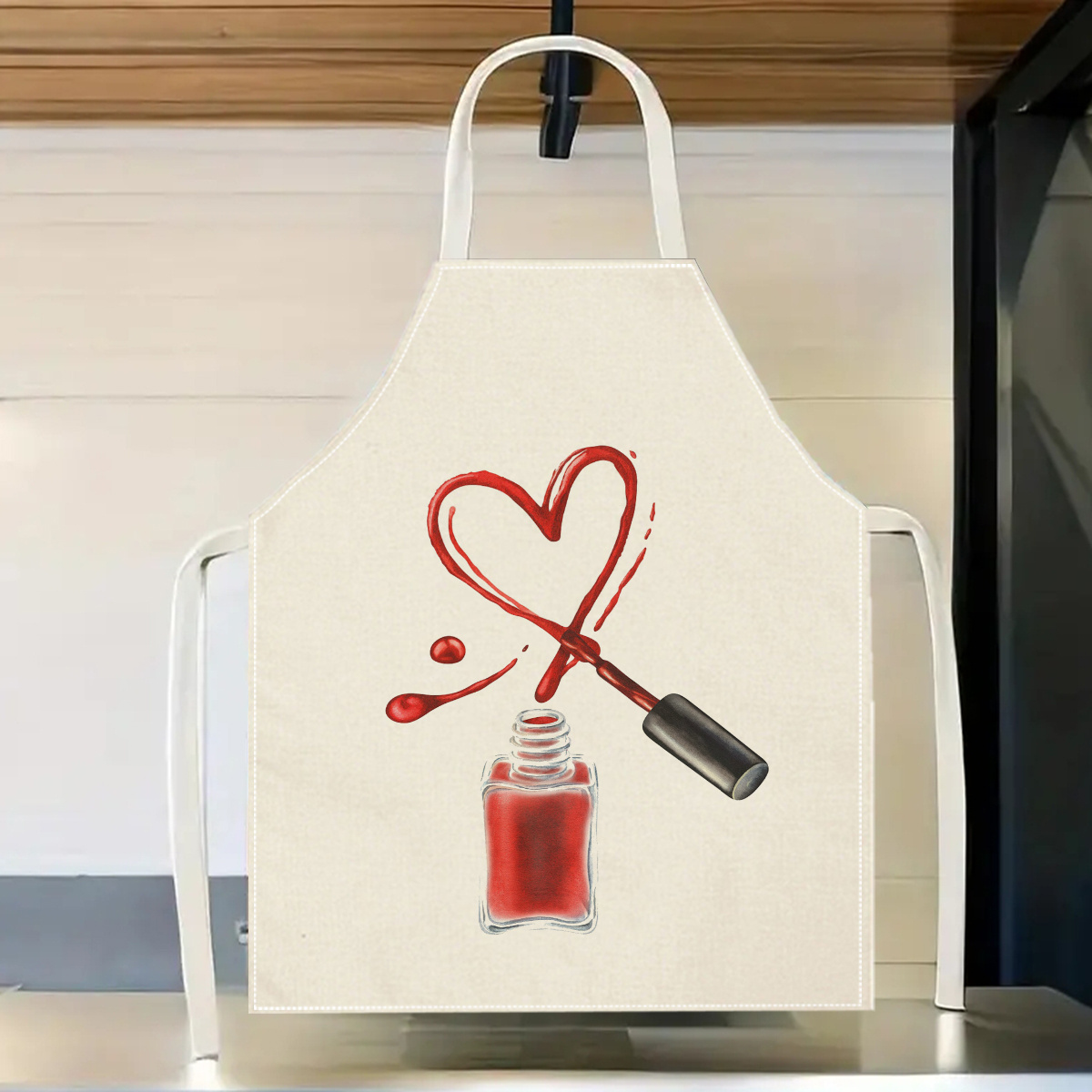 Home Cooking Ideas - 1pc Nail Polish Heart Apron Beauty