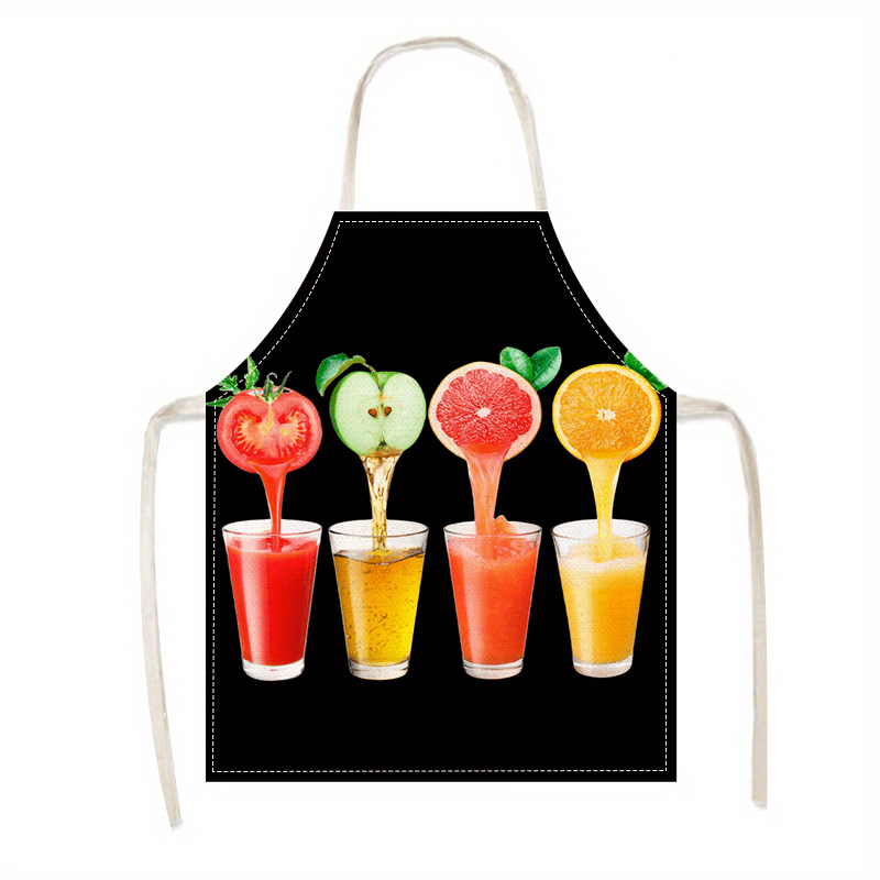 Home Cooking Ideas - Linen Apron Fresh Juice Fruit Print