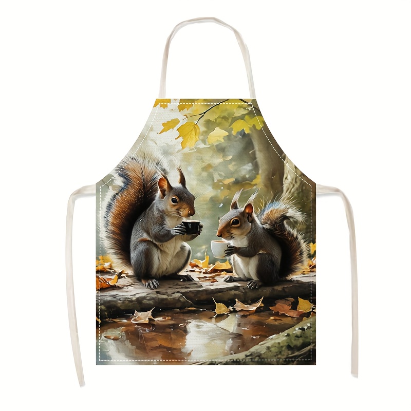 Linen Apron Squirrel Coffee Sc - Home Cooking Ideas avis et prix