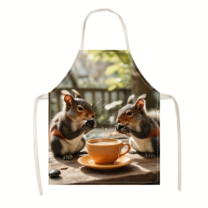 Linen Apron Squirrel Coffee Sc - Home Cooking Ideas avis et prix
