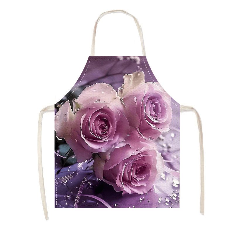 Linen Apron Pink Poppy Flower  - Home Cooking Ideas avis et prix