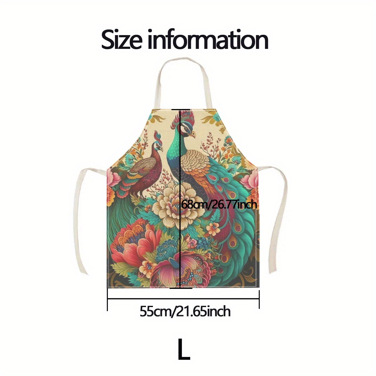 1pc Peacock Floral Apron Elega - Home Cooking Ideas avis et prix