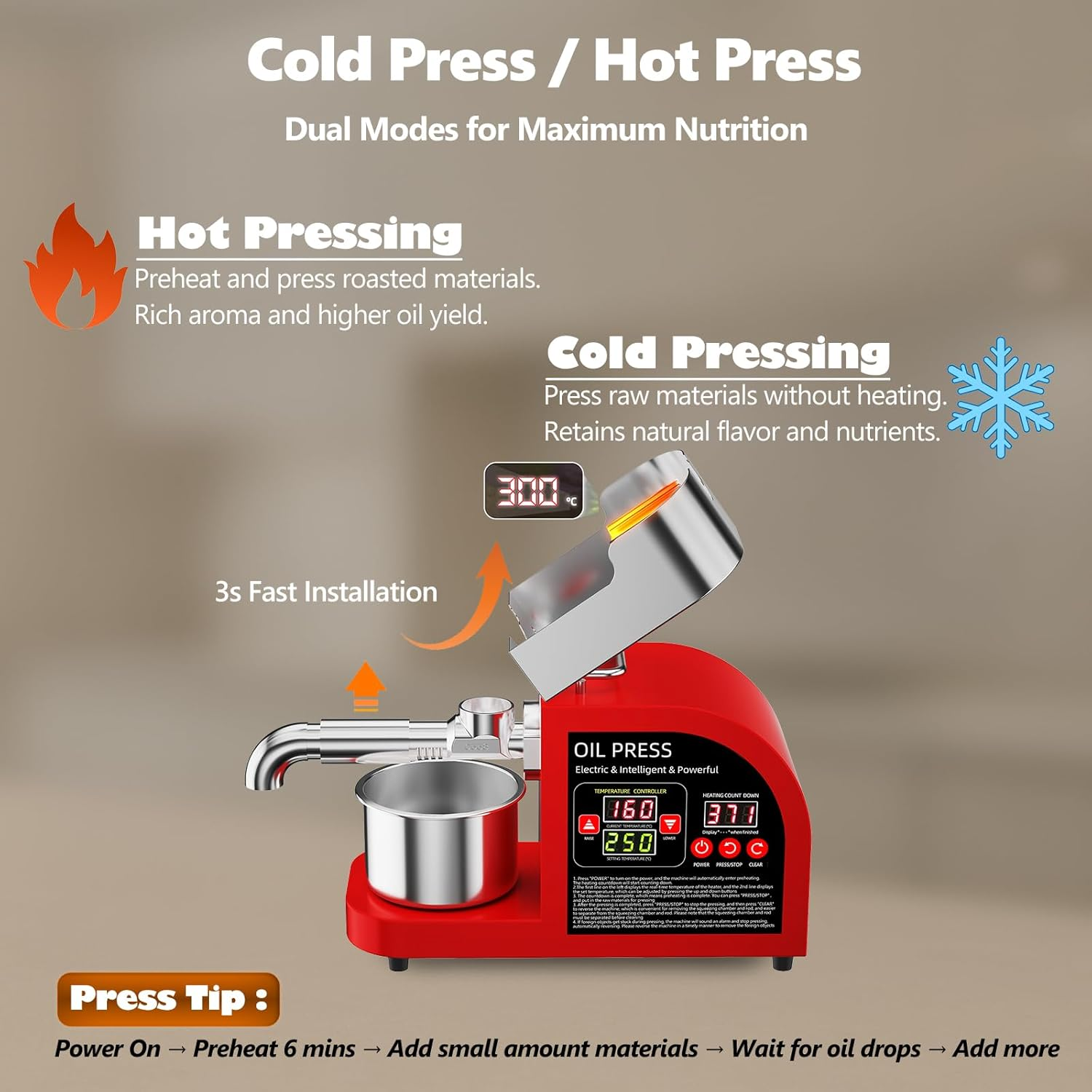 Professional 2-in-1 Oil Press  - Home Cooking Oil Making Machine avis et prix