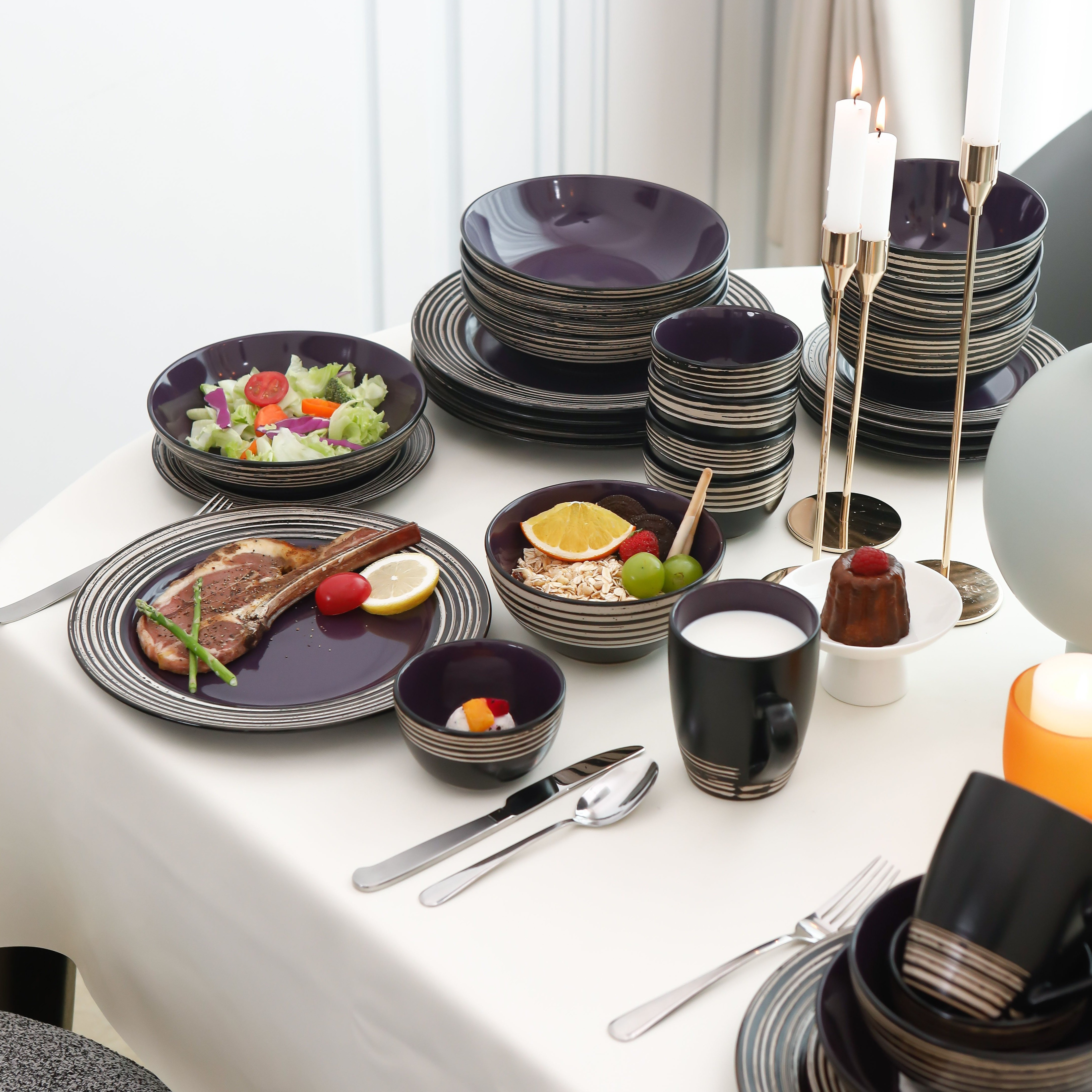 48pcs Stoneware Dinnerware Set - Home Cooking Ideas avis et prix